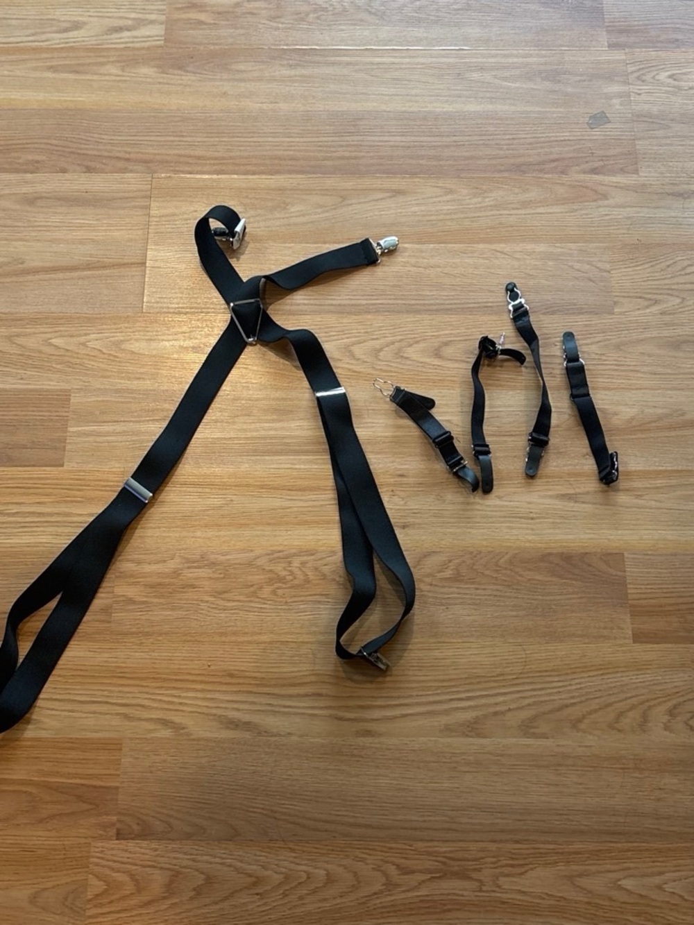 Black Adjustable Suspender Straps and Garter holders
